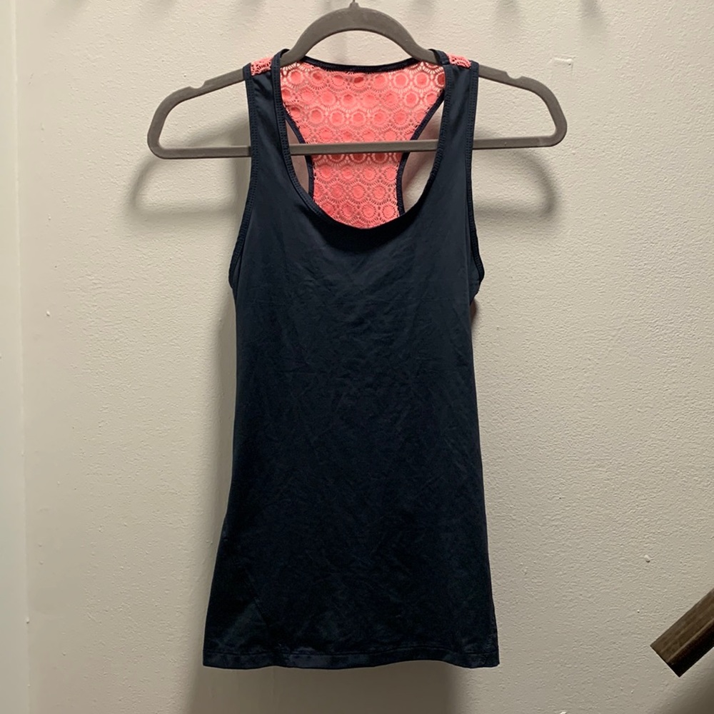 SHRE SIZE SMALL BLUE/PINK LACE ACTIVE TANK TOP